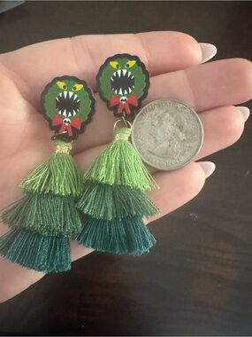Scary Wreath Tassel Earrings